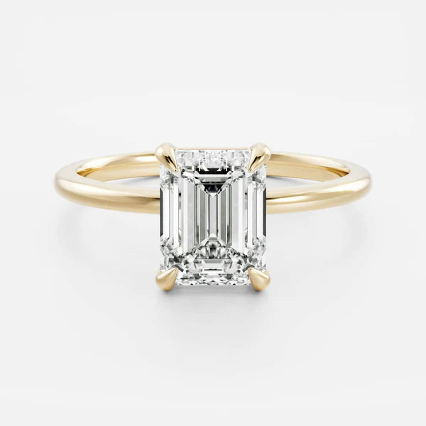 1.0 CT Emerald Lab Grown Diamond Solitaire Engagement Ring