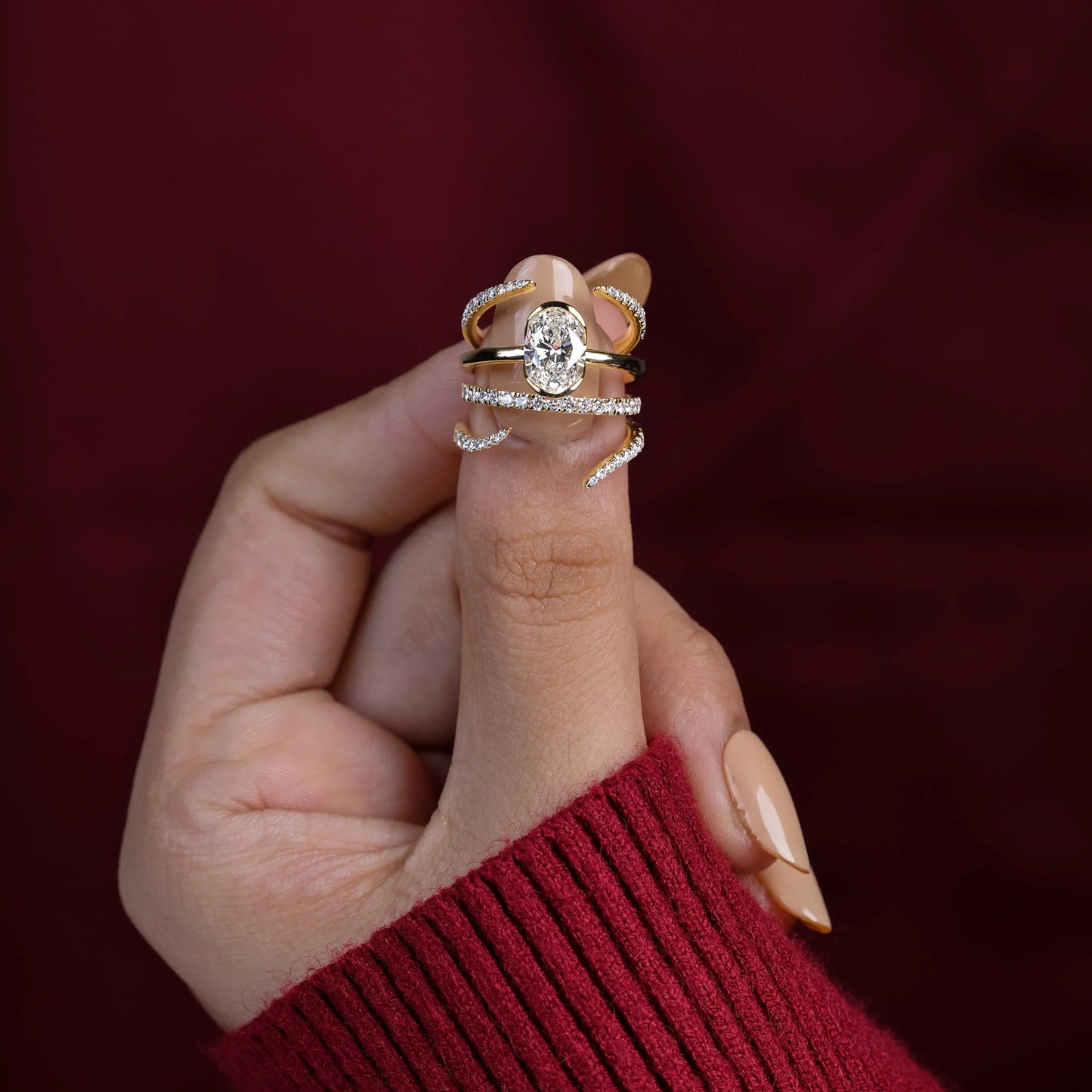 The Keeya – Marquise Cluster Halo Engagement Ring