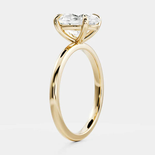 1.0 CT Oval Lab Grown Diamond Solitaire Engagement Ring